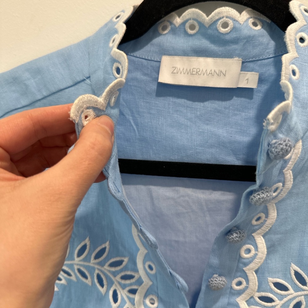 imitation size 1 Blue Eyelet Embroidered Set - Picture 10 of 17